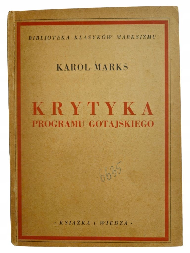 Marks Krytyka programu gotajskiego Biblioteka klasyków marksizmu