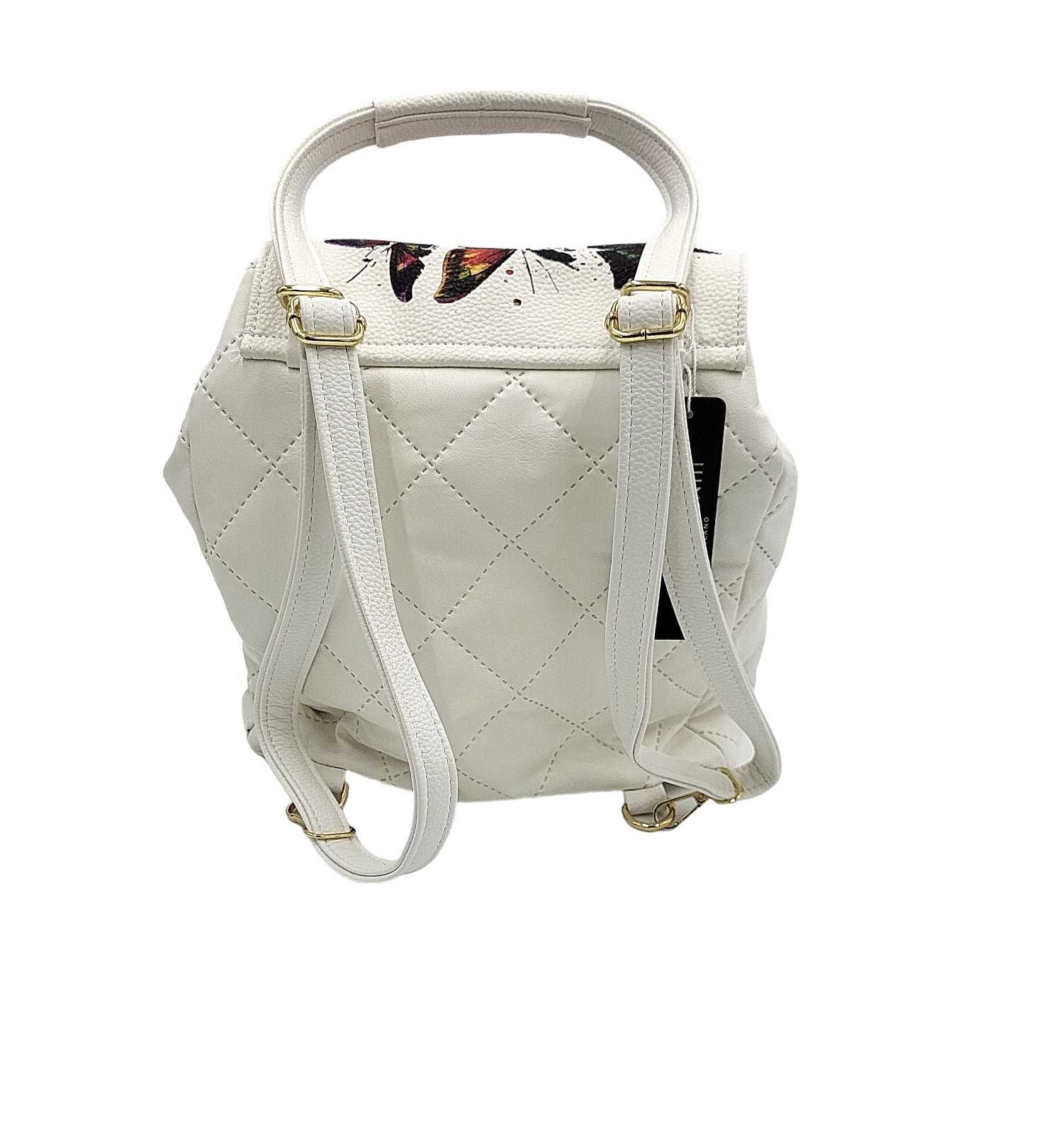 Plecak Massimo Conti biały pikowany motyl
