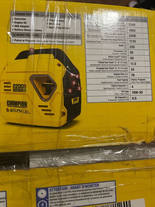 Інверторний генератор (газ-бензин) Champion 2200W  inverter