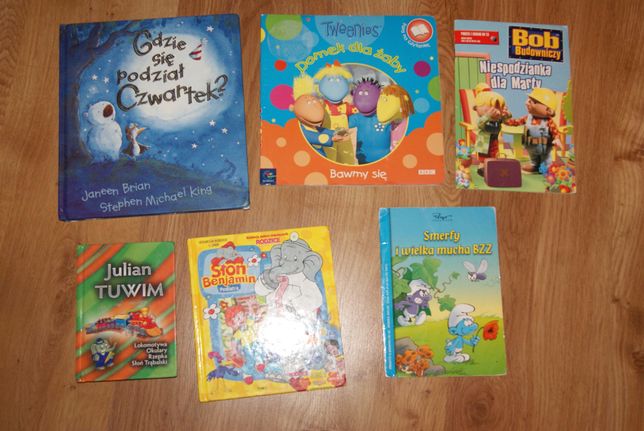 Zestaw 6 książek dla dzieci np smerfy, Bob budowniczy