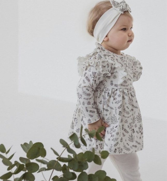 Комплект для девочки, платье, лосины, солошка