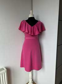 Różowa sukienka z paskiem XS, Reserved