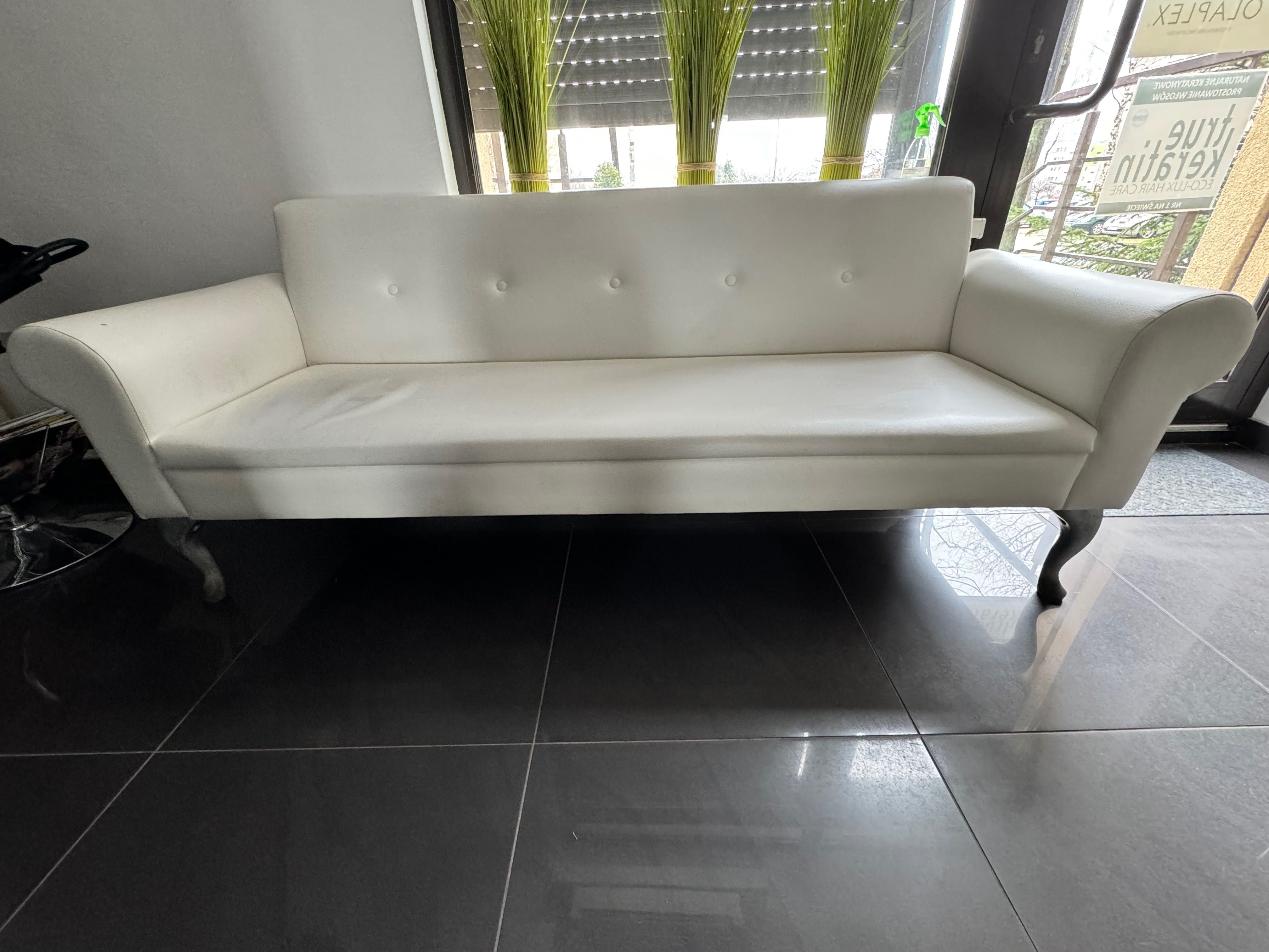 Sofa skórzana biała