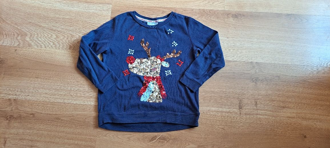 Granatowa bluza dziewczęca r. 110 cm świąteczna