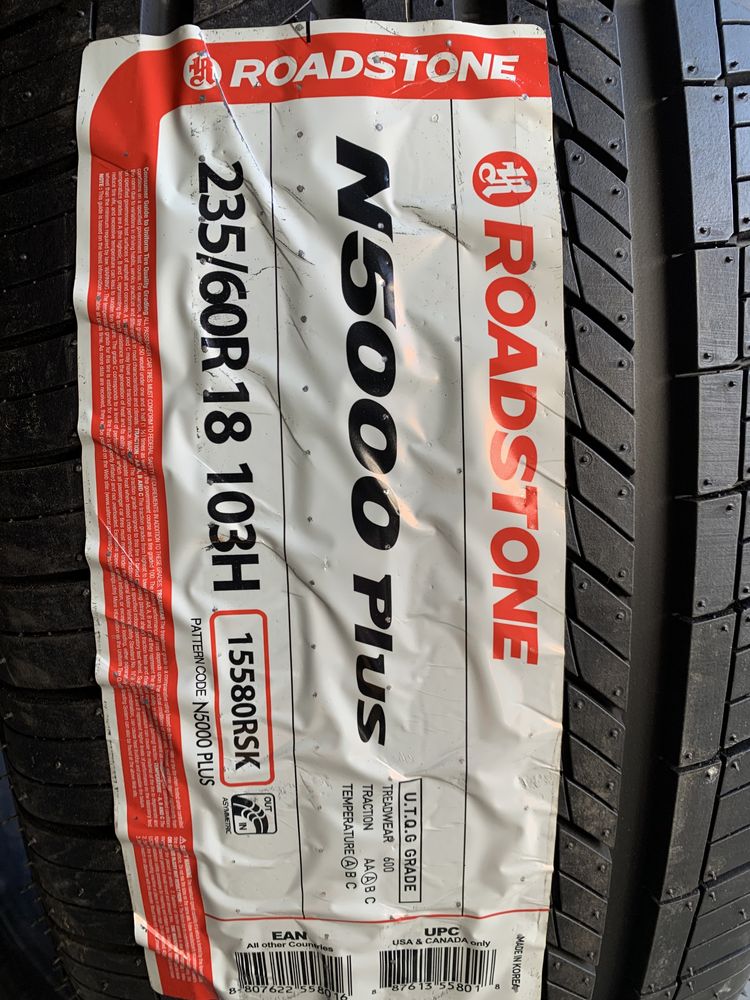 (4шт) нові 235/60R18 Roadstone N5000 Plus (103H) літні шини