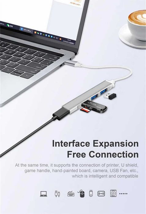 Typ C Extender Hub stacja dokująca USB C jeden do czterech