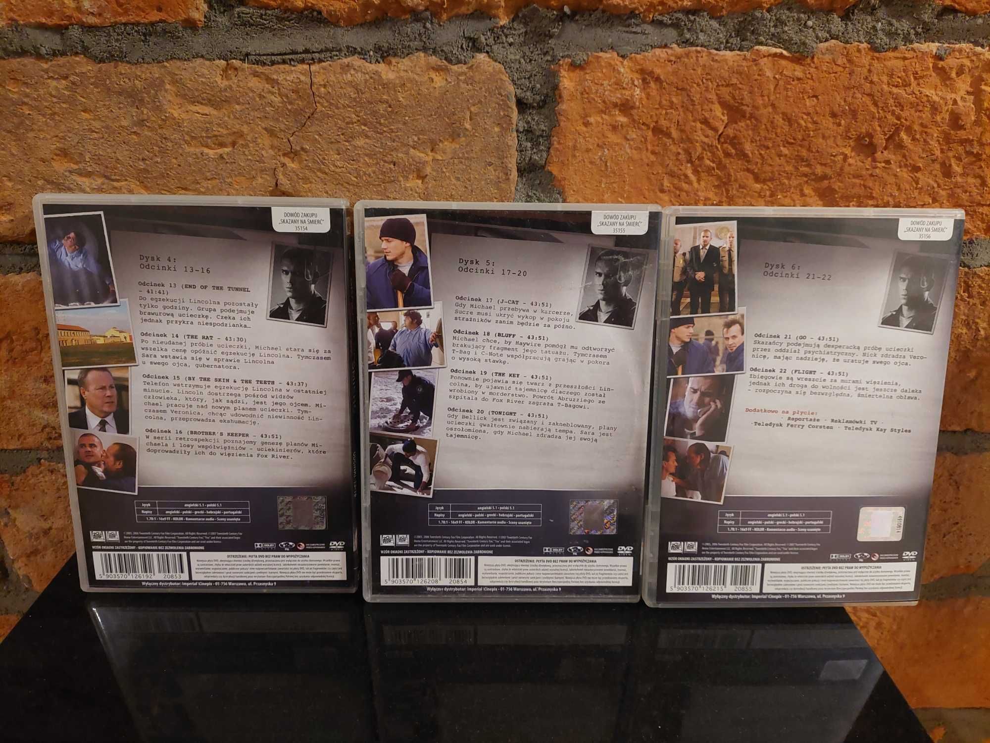 Film serial 6x DVD BOX PL Skazany na Śmierć Prison Break se 1 odc 1-22