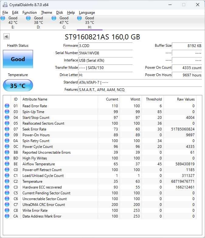 Жесткий диск Seagate Momentus 5400.3 160GB SATA 2.5"