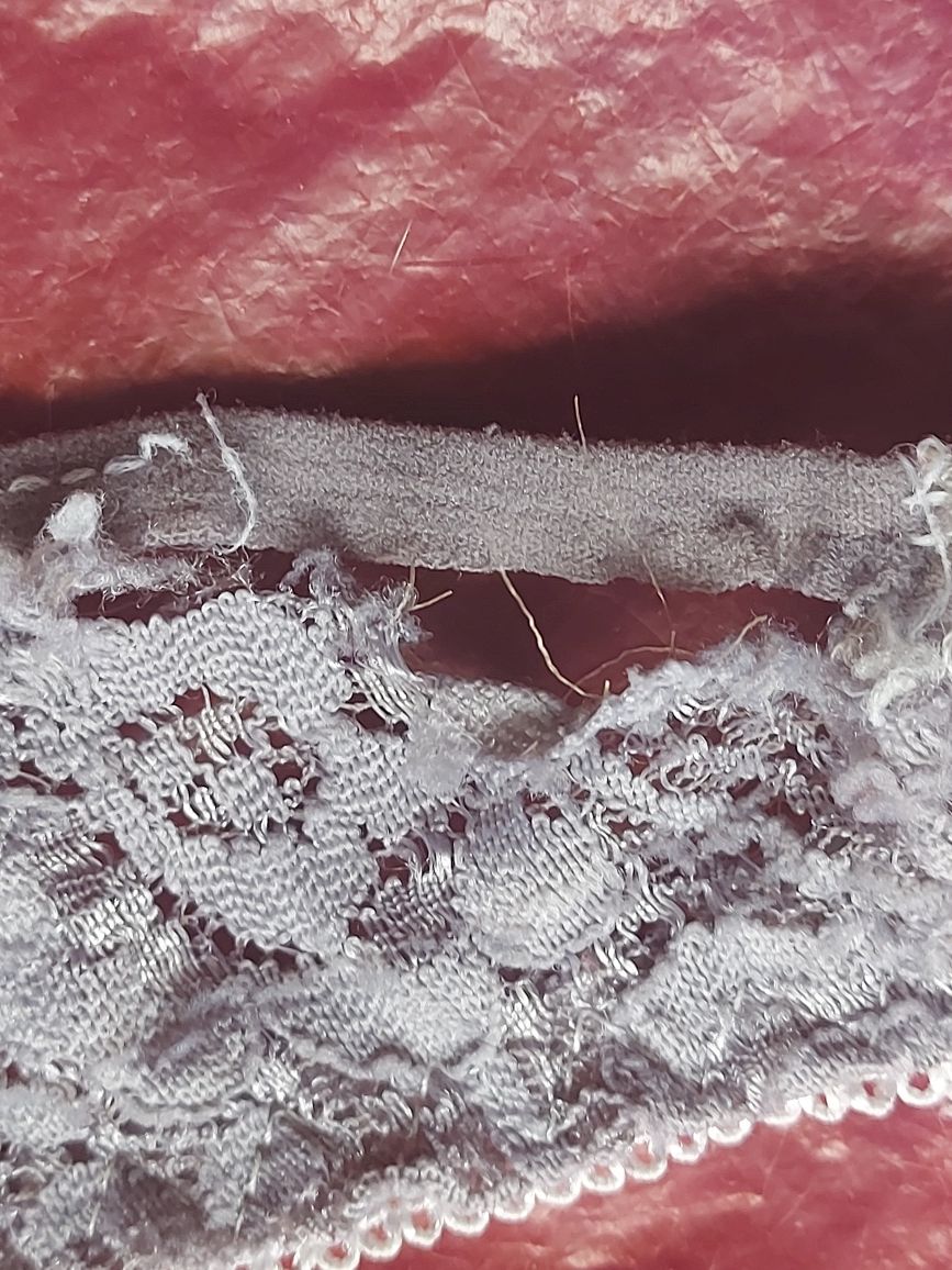 Stringi damskie koronkowe szare rozmiar S/M