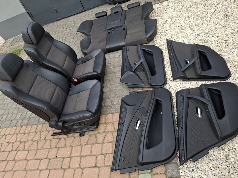 Fotele Komforty LIFT BMW E60 Pół Skóry Grzane Pełna El Boczki