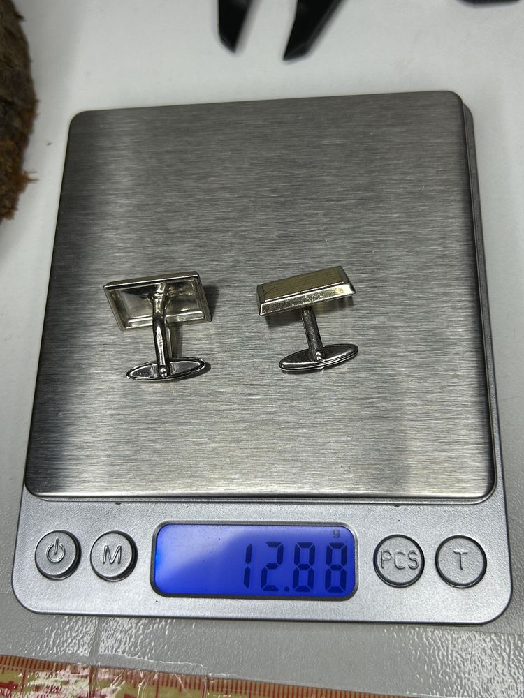 Stare srebrne spinki do mankietów 12.8g 800 próba