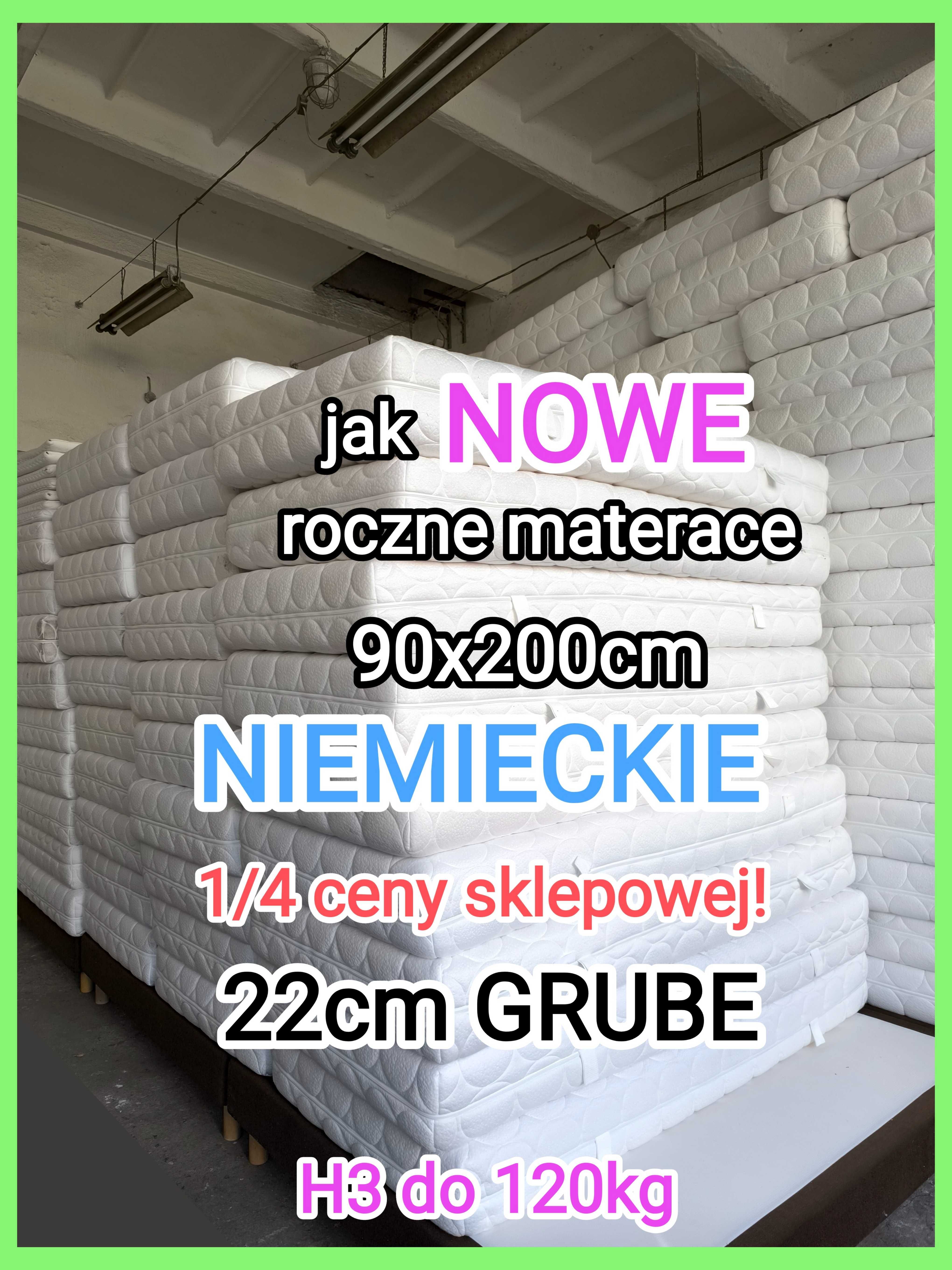 ROCZNE Materace 90x200 H3 NIEMIECKIE Hotelowe 22 CM Materac Wyprzedaż