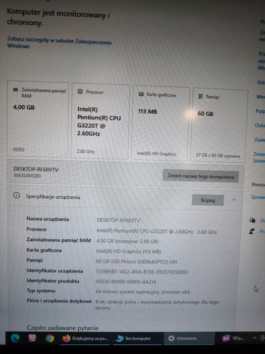 MiniPc Mini komputer Lenovo M93 Tiny 10ax s0mq00