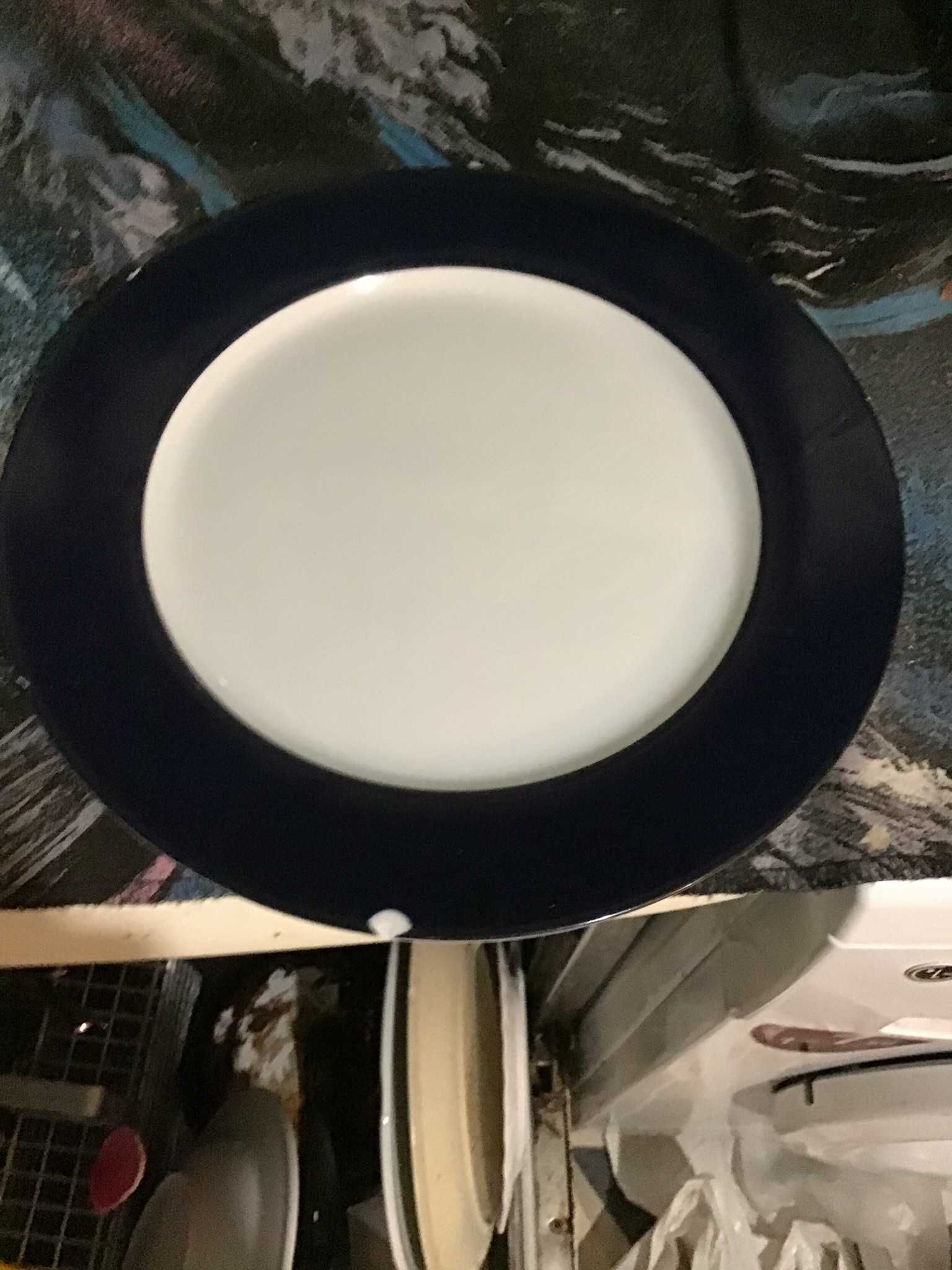 prato de refeicao azul e branco grande