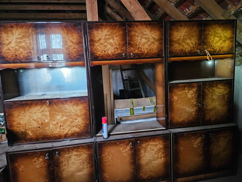 Meblościanka z szafą wysoki połysk PRL