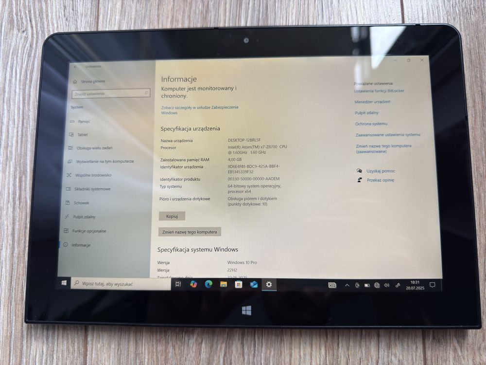 Lenovo Thinkpad 10 tablet z Windows 10 pro