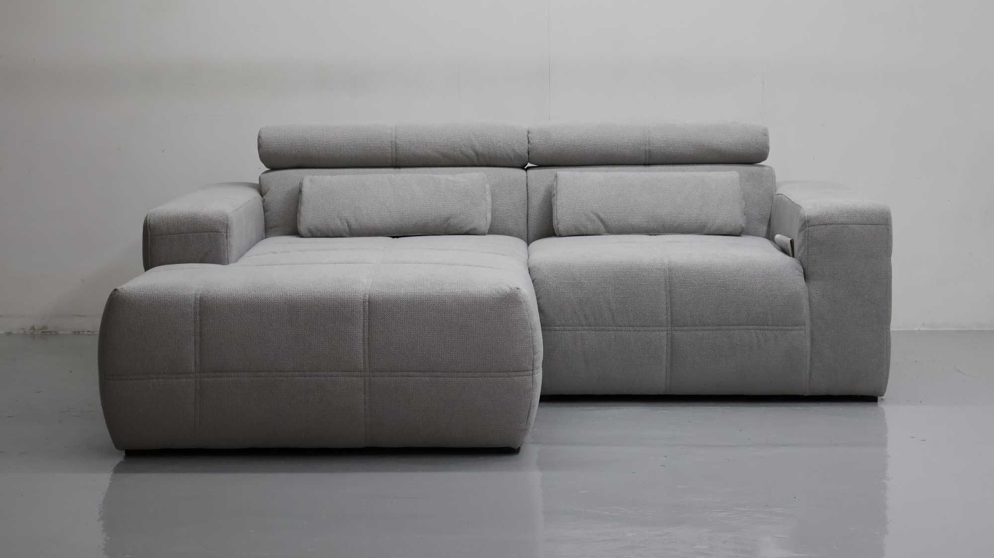 TAW DESIGN narożnik regulowane zagłówki rogówka sofa kanapa SZARA tkan