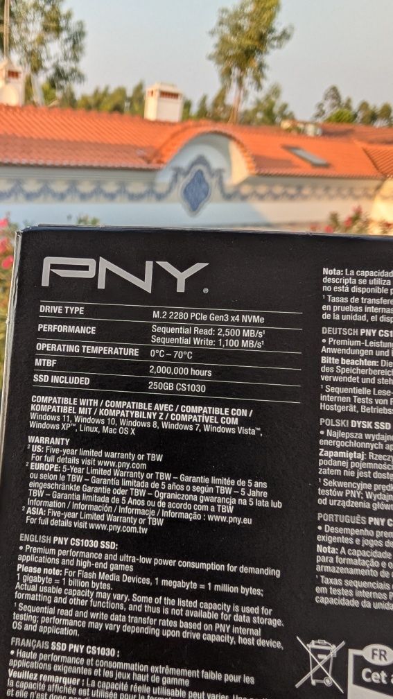 PNY 250GB ssd nvme