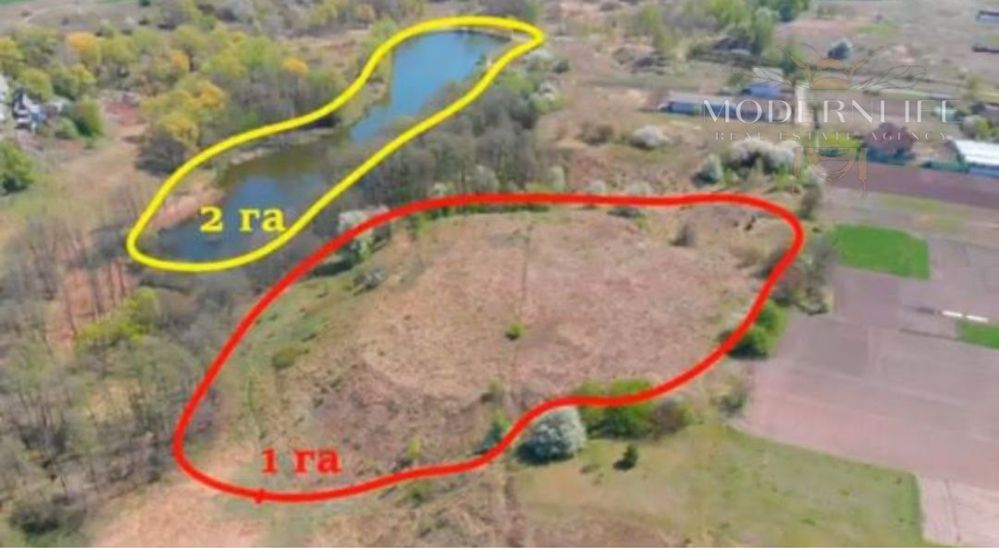 Продаж ділянок під забудову 1 га Зелений Бір, Фастівский район
