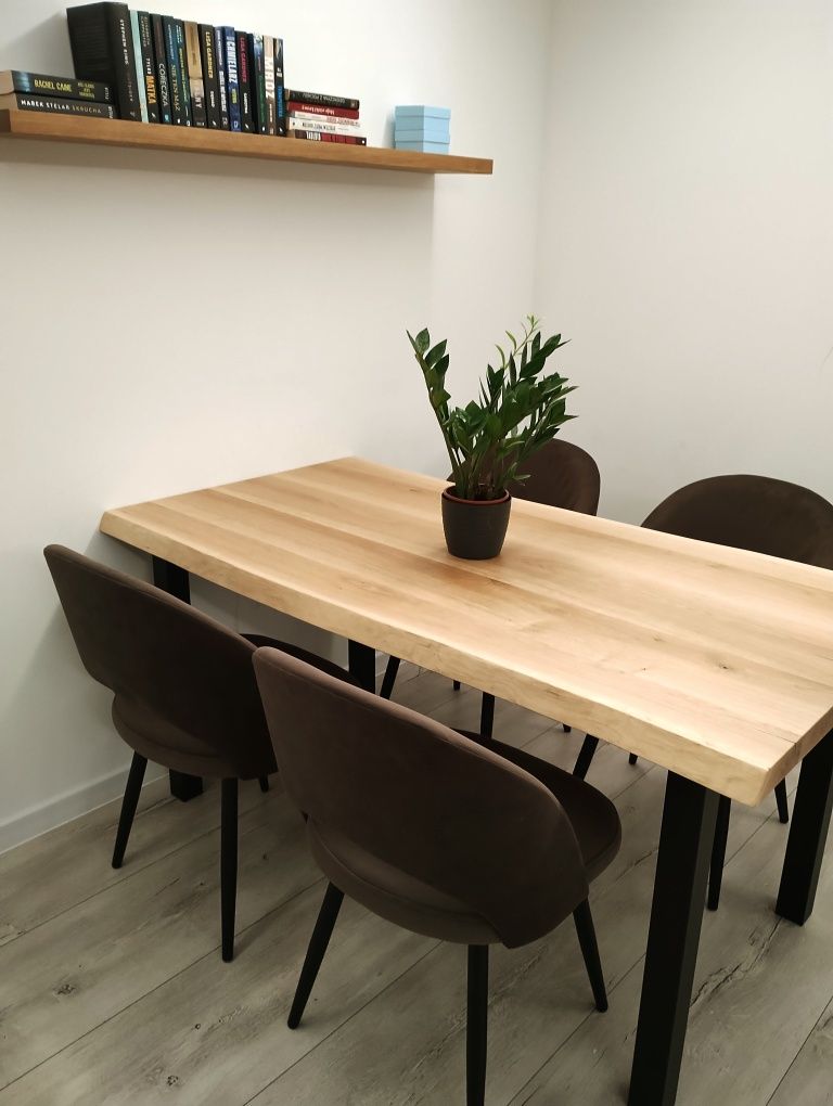 Stół dębowy live edge loft 160x80cm CAPOLAVORO