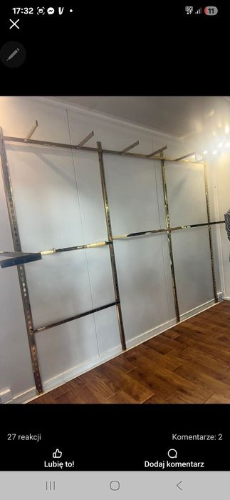 System ścienny plus szklane półki glamour duza ilość