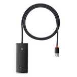 Baseus Lite Series HUB adapter USB-A do 4xUSB-A 3.0/5Gb/s czarny (WKQX