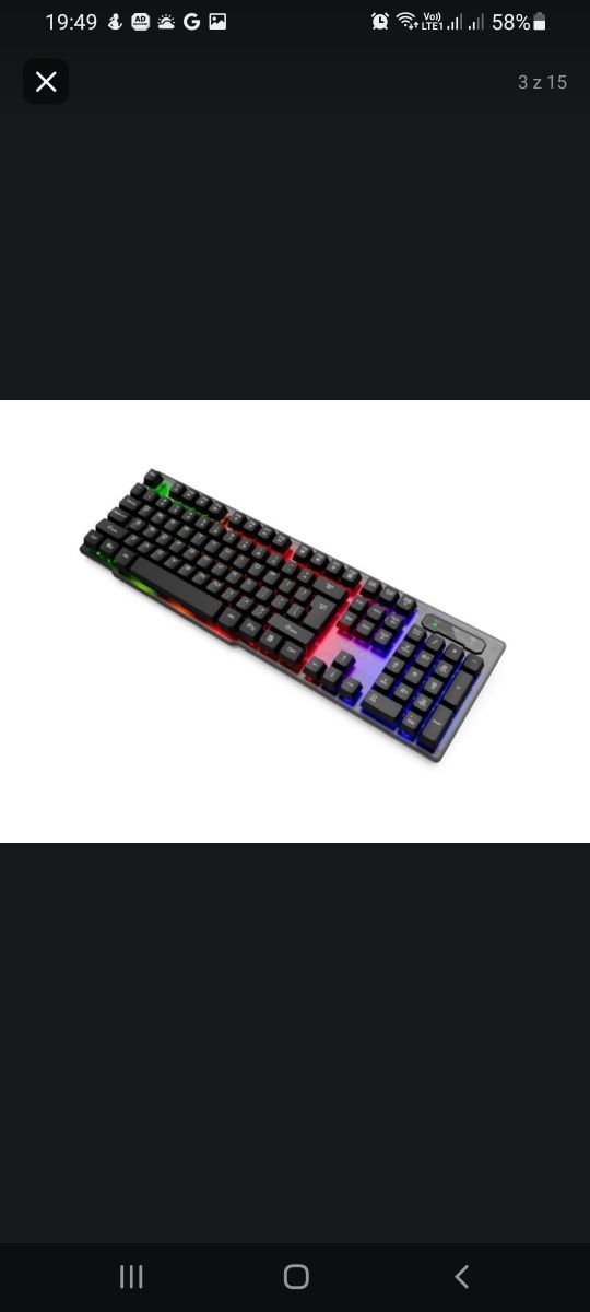 Klawiatura gamingowa KRUX Solar RGB wysoki profil klawiszy komputer