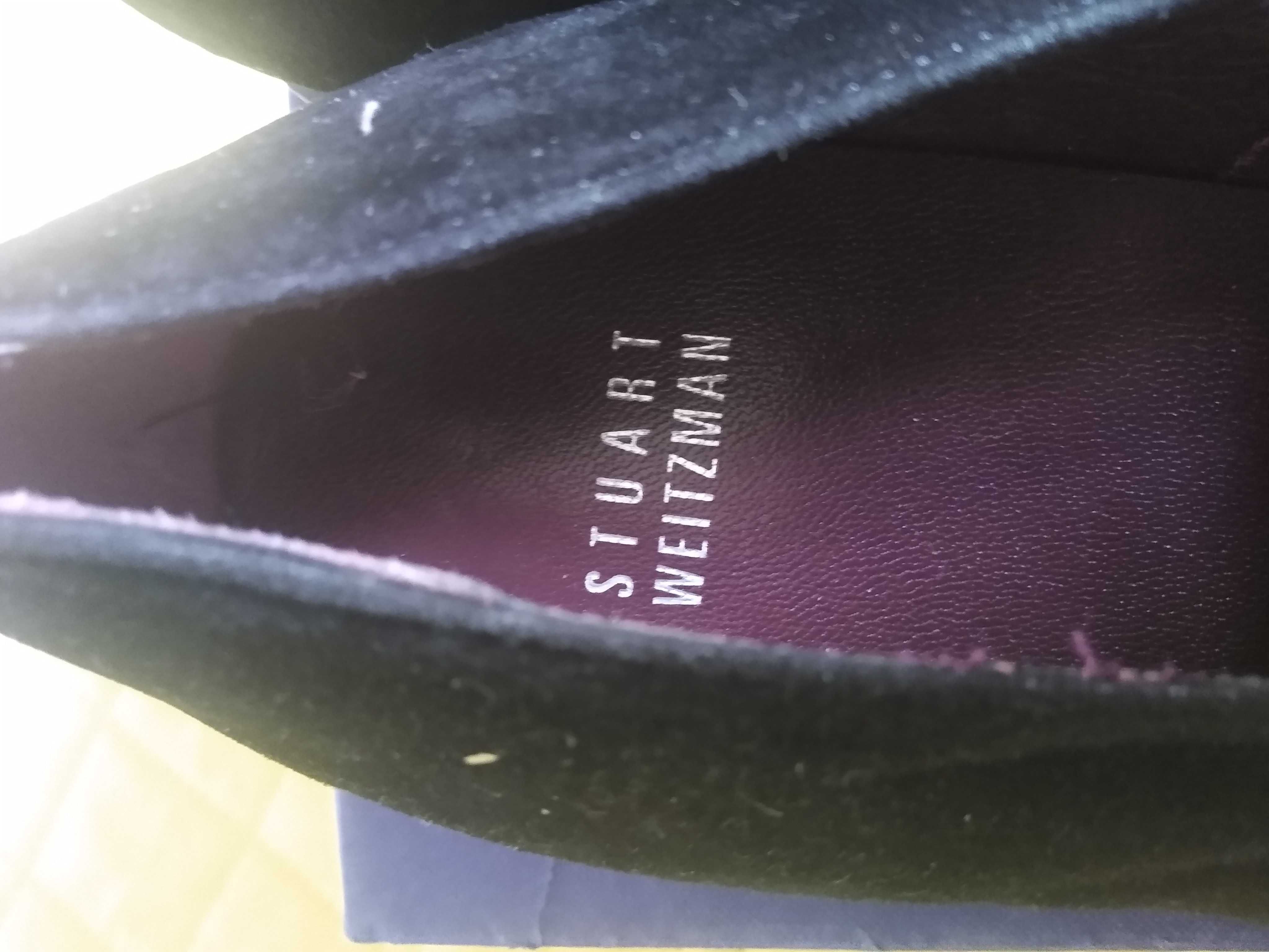 Czółenka rozm. 42 półbuty Stuart Weitzman czarne zamszowe skóra