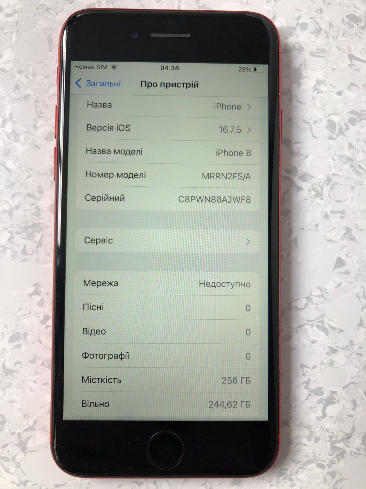 iPhone 8 256gb red