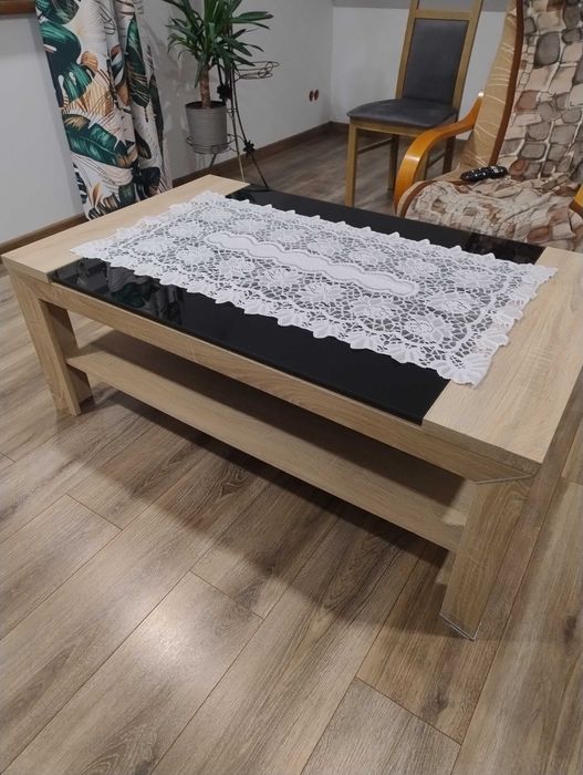 Zestaw szafka RTV i półka wisząca + stolik kawowy