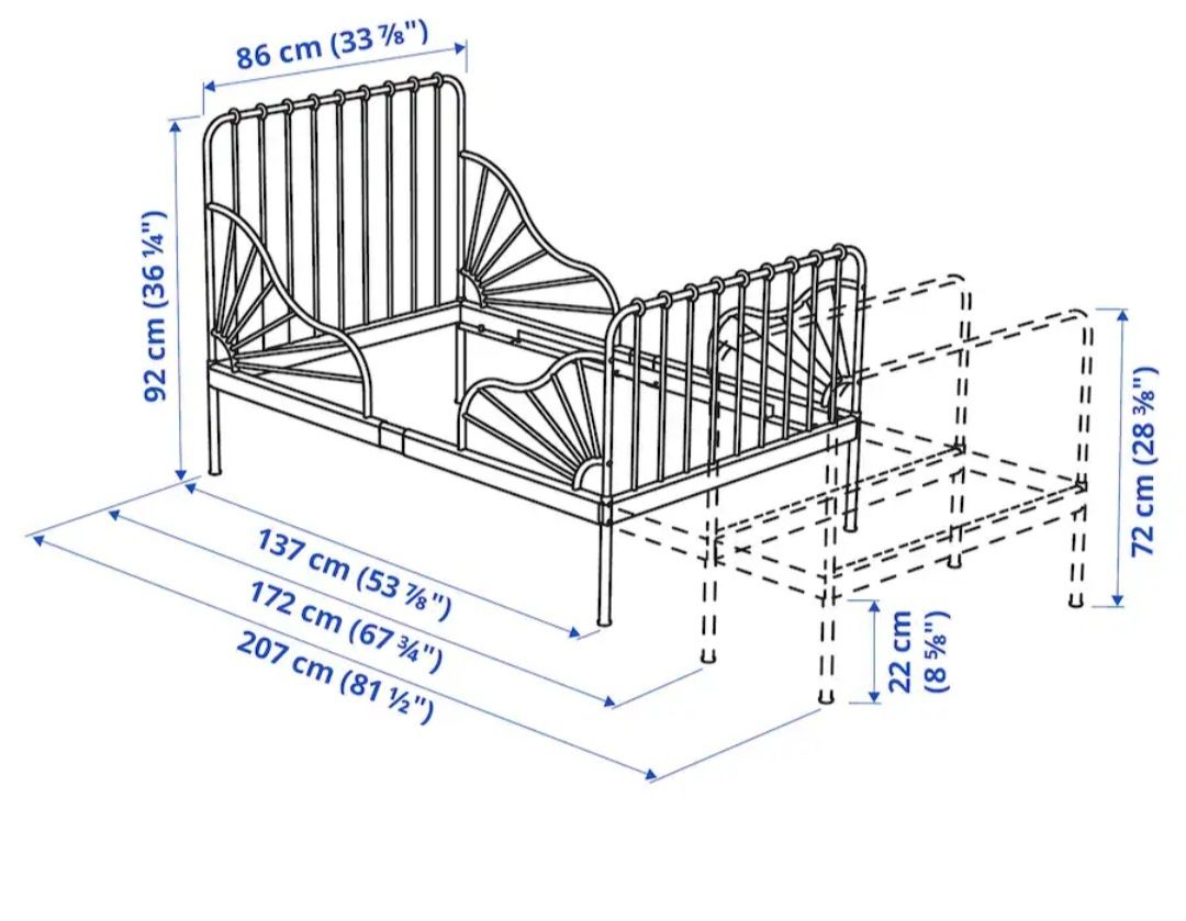 Łóżko ikea Minnien rosnące