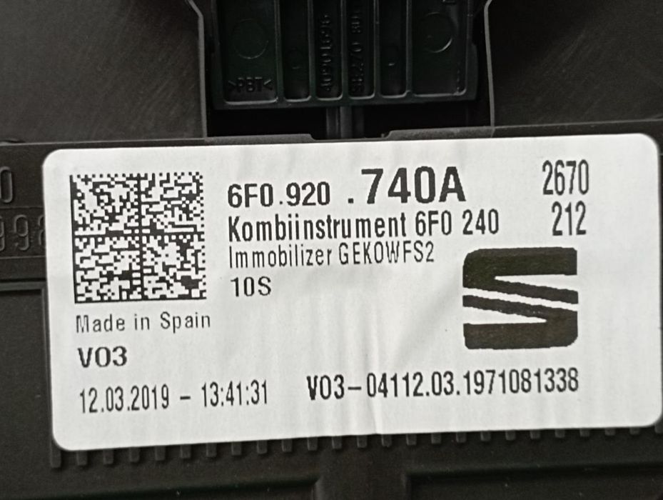 Quadrante / painel de instrumentos SEAT Ibiza V (KJ1)