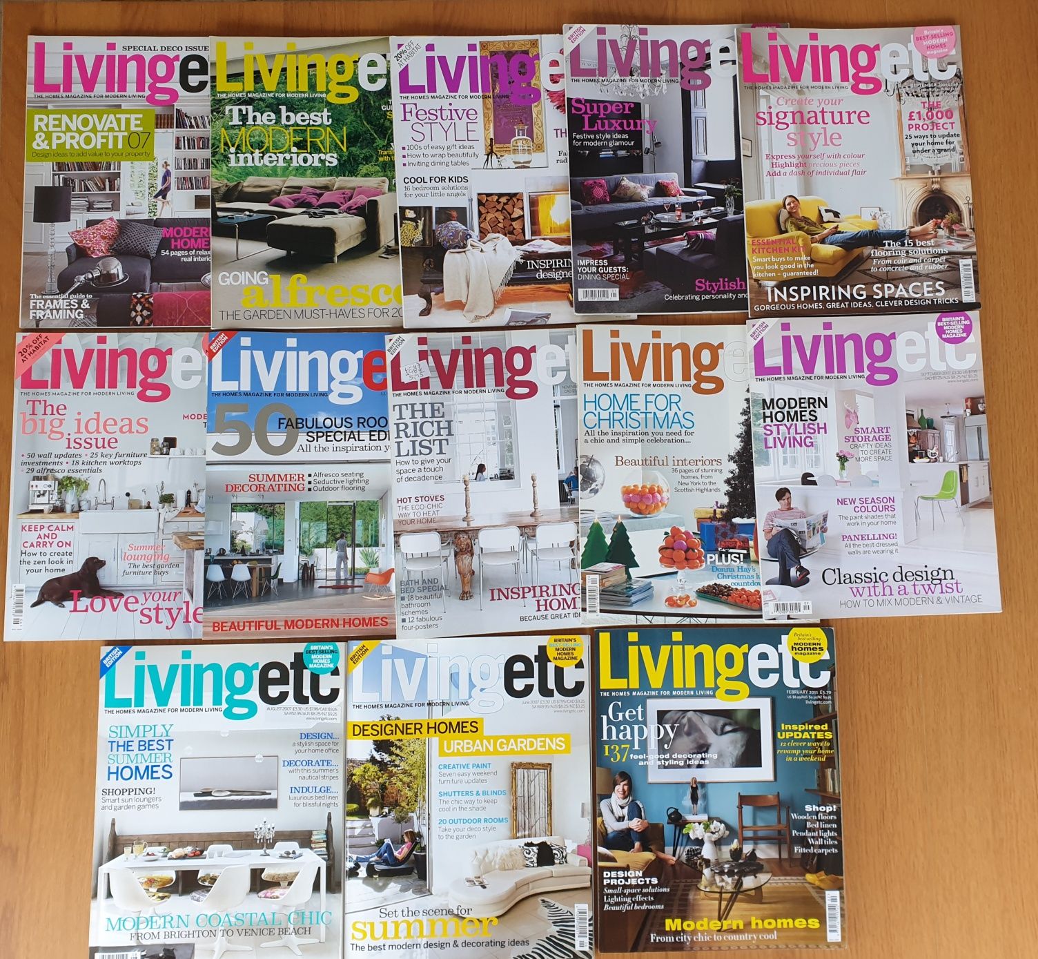 Revista Living etc ( sobre decoração )  edição britânica