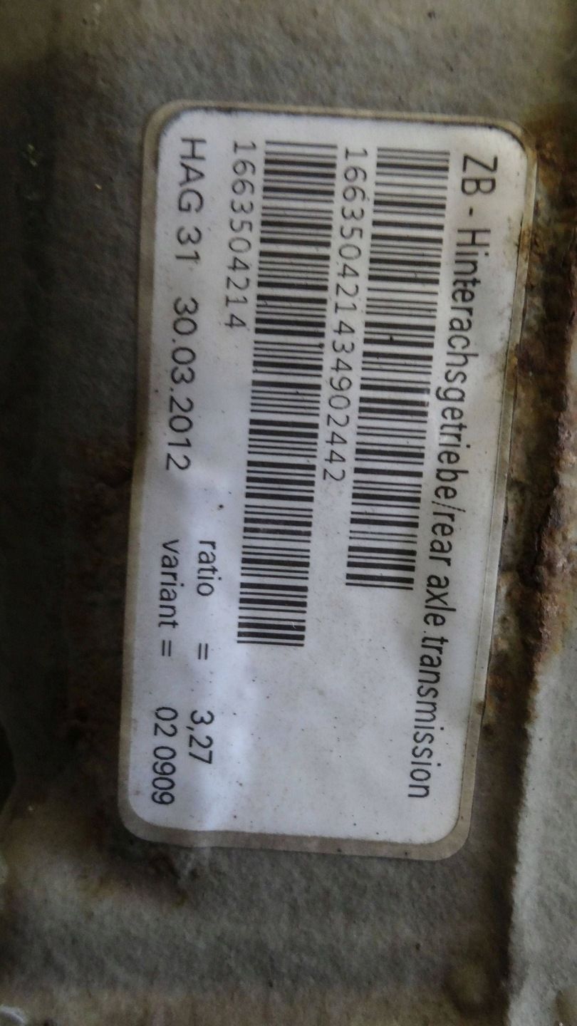 MB ML W166 2012 2.2 CDI Dyfer Most Tylny 1663504214 przełożenie 3.27