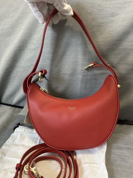 Червона шкіряна сумка MONCRIEF