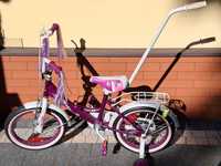 Rowerek rower dla dzieci dziewczynki 16 cali + kółka boczne + uchwyt