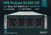 Сервер HPE ProLiant DL580 Gen9 5SFF / 4x E7-8867v4 / 256GB / P830i