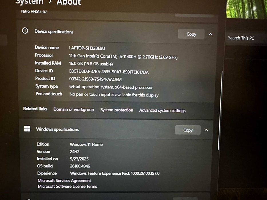 ACER NITRO 5 AN515/57/55ZS