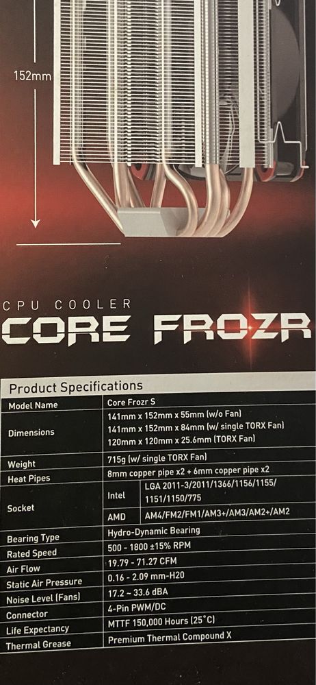 Охолодження CPU CORE FROZR S