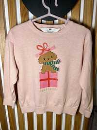 Sweter sweterek dziewczęcy świąteczny 92 cm H&M