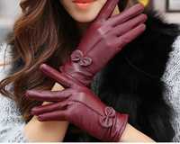Damskie ,zimowe , cieple rękawiczki z miekkiej naturalnej skórki.R S/M