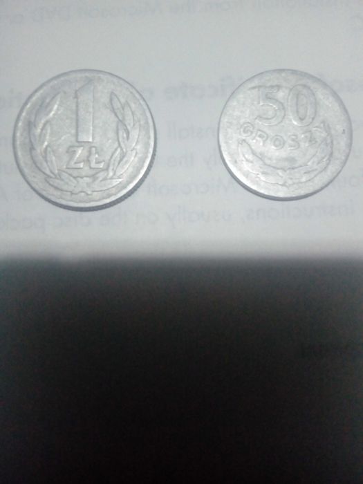 Dwie monety 1 ZŁ z 1965 roku i 50 GR z 1949 roku