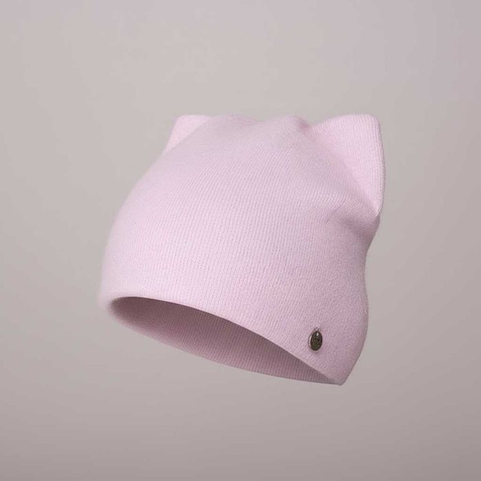 Жіноча ангорова шапка-біні з вушками | Доставка по Україні