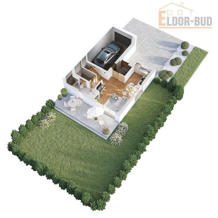 Funkcjonalny dom w zabudowie bliźniaczej z garażem