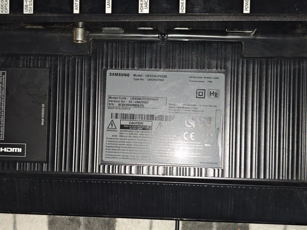 Продам на запчасти Samsung 7 series ue43nu7022k