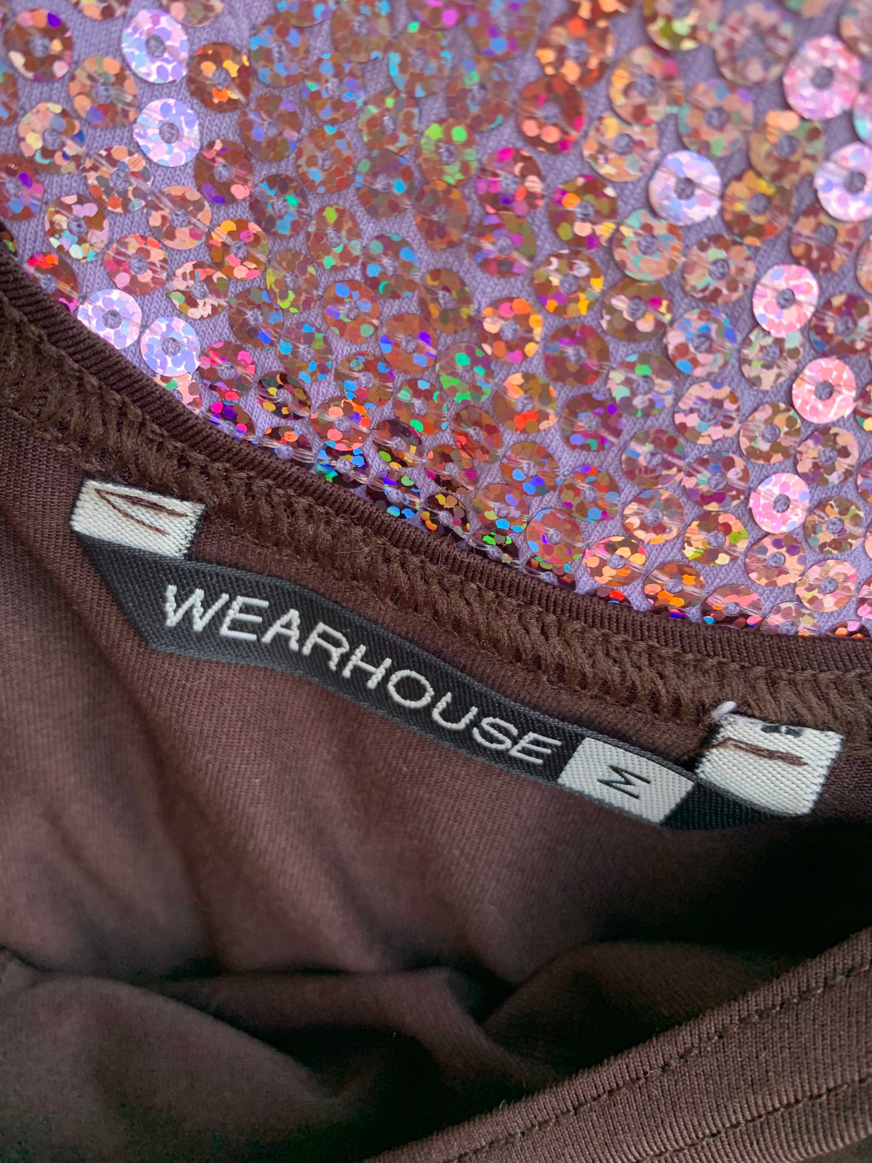 Brązowa bluzeczka o kroju gorsetu, Wearhouse, rozm M