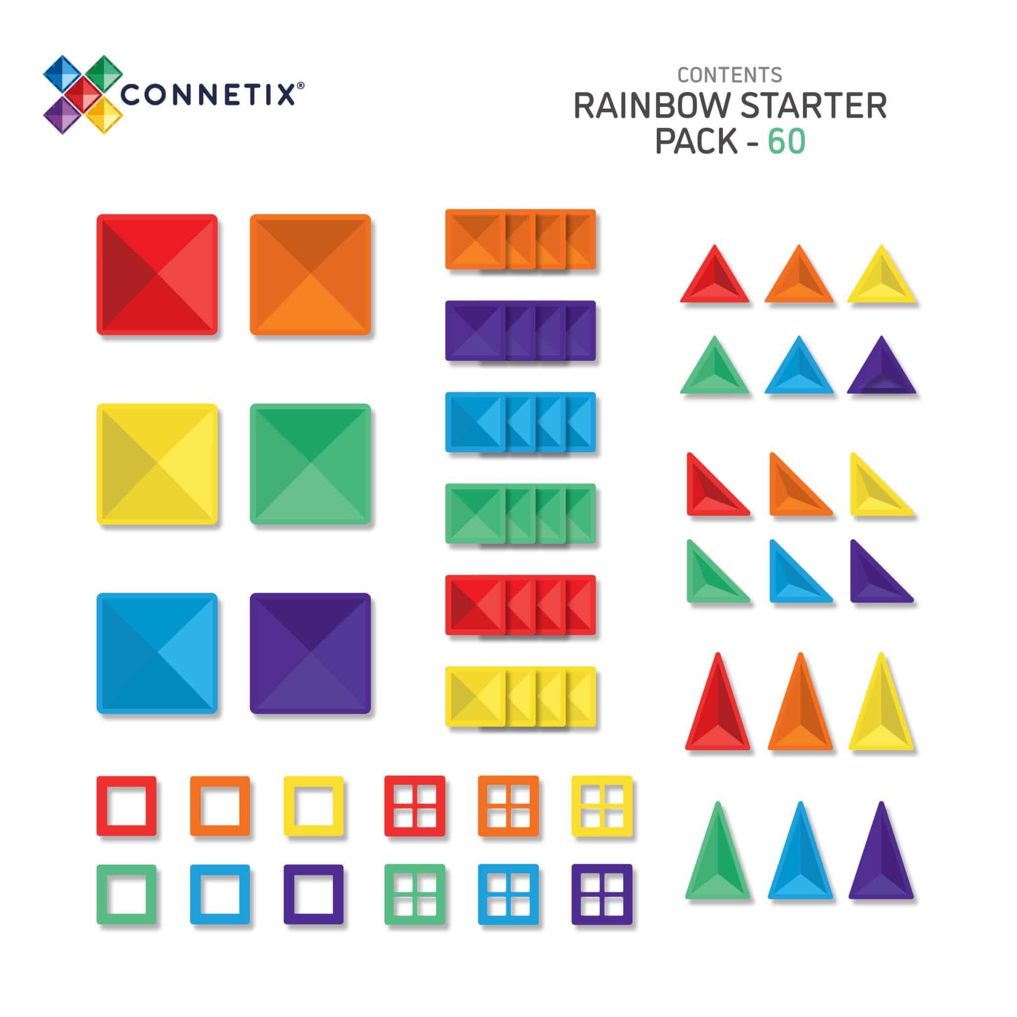 Connetix - Klocki magnetyczne Rainbow Starter Pack - 60 el.