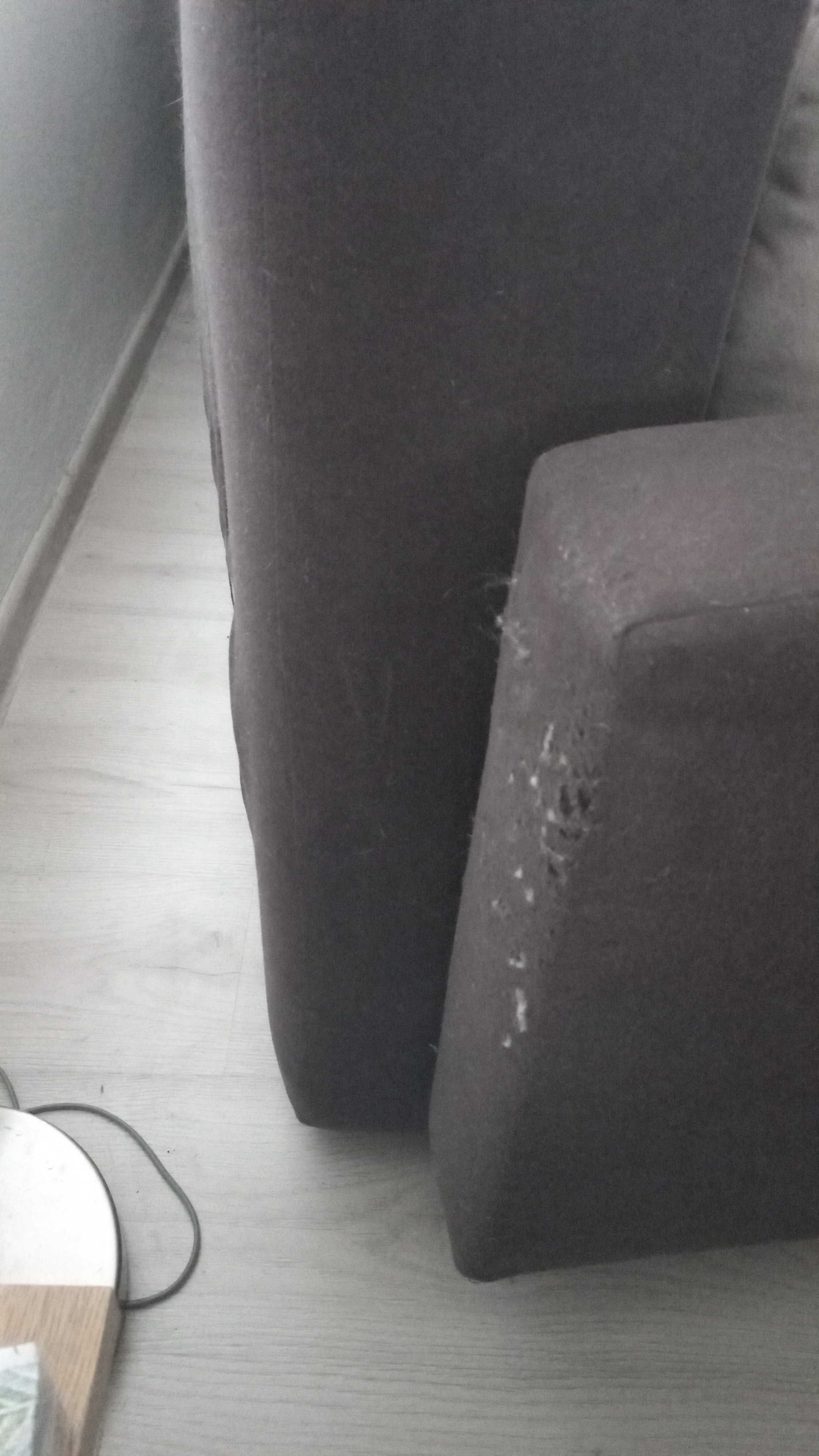 Sofa z uszkodzeniami tapicerki