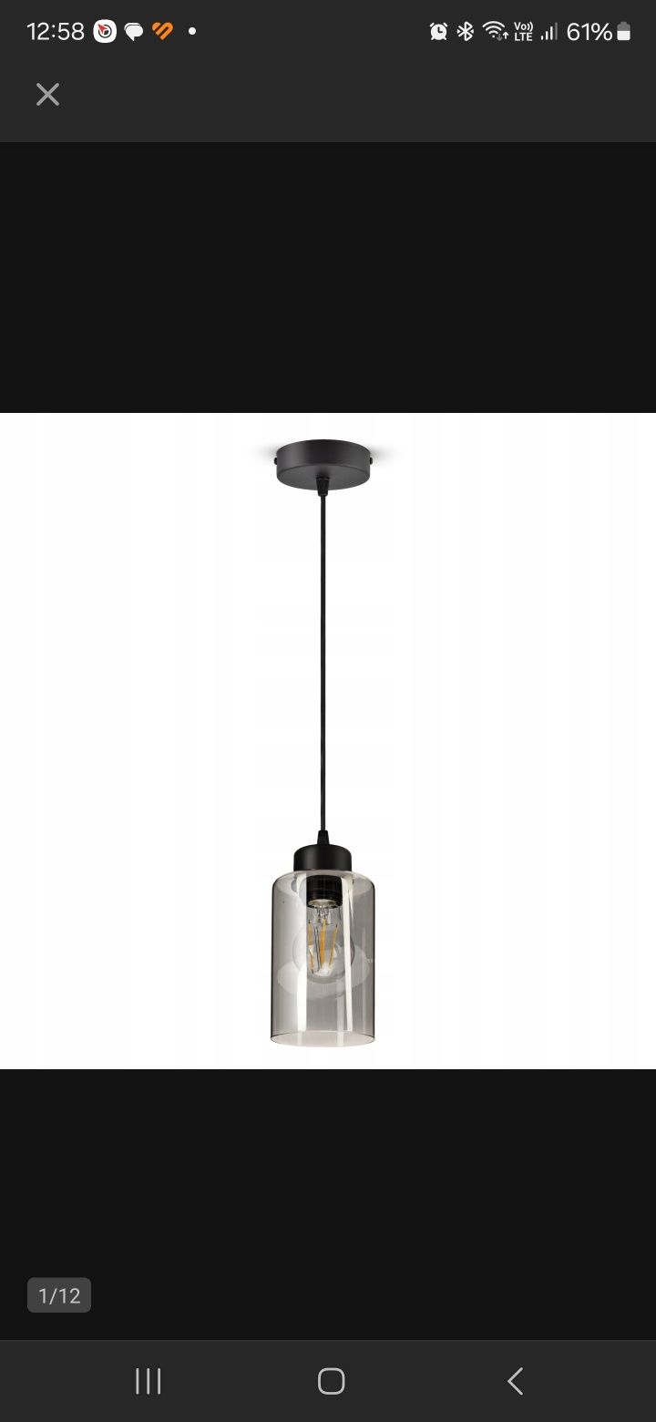 Komplet 3 szklanych lamp sufitowych
