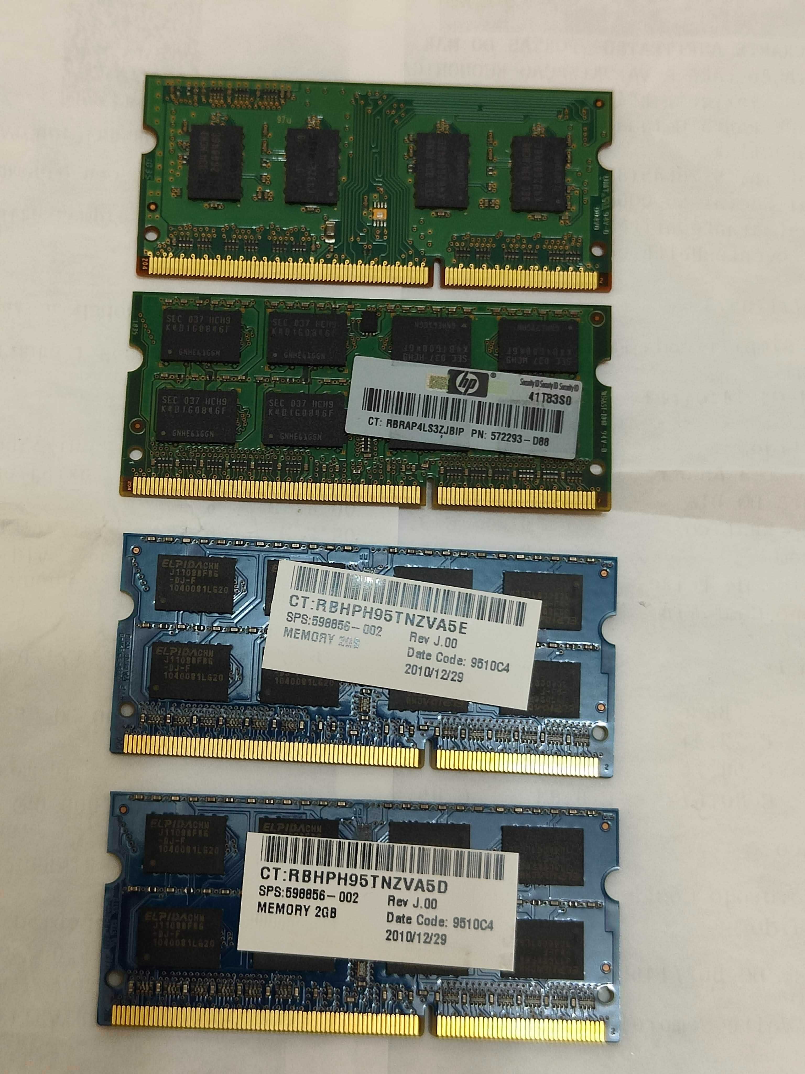 Memorias DDR3 2GB 2RX8 PC3-10600S